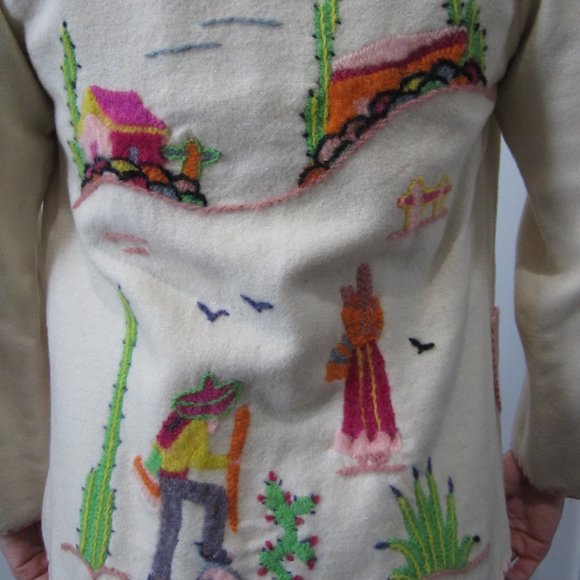 Vintage embroidered Mexican souvenir jacket 1950s - Picture 5 of 11